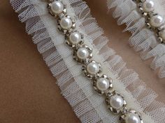 "Ivory Lace Trim, Beads with Rhinestone Trims, Bridal Wedding Belts, Headbands, Dress or Costume Design This listing is for 1 yard. Width: 1.53\" (3.9 cm) Use for neckline, shoulder belt, pillowcase, dresses, gifts, bags decoration, party dress, curtains, skirt bottoming, home decor and other projects you could imagine. Ideal for bridal, sashes, dolls, hats, ribbon headbands, kid's clothes, bracelets, etc. For more quantity, please feel free to convo me for custom listing. My shop link: http://w Beaded Pearl Bridal Accessories For Wedding, Cream Beaded Bridal Accessories For Wedding, Wedding Bridal Belt Beaded With Pearls, Wedding Bridal Belt With Beaded Pearls, Wedding Pearl Beaded Bridal Belt, Belt Ideas, Beaded Bridal Sash, Diy Belt, Pillowcase Dresses