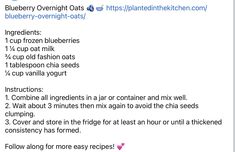 the ingredients for blueberry overnight oats