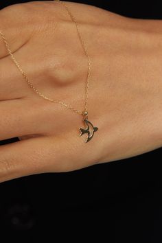 "High quality swallow necklace for everyday wearing. 14k Solid Gold Swallow Necklace, Swallow Bird Necklace for Women, Bestfriend Necklace Gift, Gold Bird Necklace, Gold Swallow Pendant *60 Day Return Policy We are committed to your satisfaction. Engraved or non-engraved; if you are not happy with your choice, return it in original condition within 60 days. ITEM DETAILS Material: Bird Necklace is 14K Solid GOLD ( not filled or plated).  * Gold Necklace Chain Length: 18\" inch (45cm)  * Chain Wid Dainty 14k Gold Necklace With Hallmark, Dainty Yellow Gold Jewelry With Hallmark, 14k Gold Necklaces With Hallmark, 14k Gold Necklaces With Hallmark In Fine Jewelry Style, 14k Gold Fine Jewelry Necklaces, Bestfriend Necklace, Swallow Necklace, Swallow Bird, Daisy Necklace