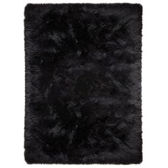 a black area rug on a white background