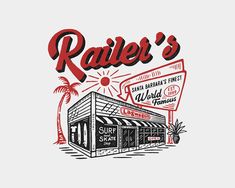 an illustration of a building with palm trees and the words, radler's