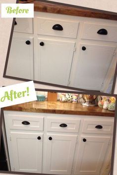 before and after pictures of white kitchen cabinets