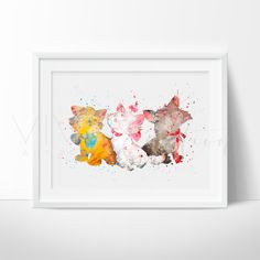 a watercolor painting of three kittens on a white background with the words, we are