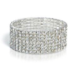 Rhinestone Bracelet Stretch 7 row Winter Bridal Jewelry, Beautiful Bridal Jewelry, Bridal Accessories Jewelry, Mens Bracelet Silver, Bracelet Online, Bridal Bracelet, Take Two, Boutique Online, Rhinestone Bracelet