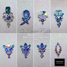 Nail Stone Placement Ideas, Rihnstone Placement On Nails, Nail Crystals Designs, Swarovski Nails Designs Simple, Nail Bling Placement, Mail Designs With Rhinestones, Nail Diamond Placement Ideas, Rhinestone Nail Placement Ideas, Nail Stone Design