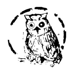 an owl sitting in the middle of a circle