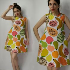 Fruit salad summer dress / Gorman Australia cute funky dress / Cotton summer dress with pockets Brand: Gorman Size: 6 Measurements, flat: Overall length: 86 cm (33.85'') Bust: 42 cm x2 (16.53'' x2) Condition: very good  condition (few light spots) Material: cotton Model in the photos is size 8UK/4US; 164 cm/5'5''. Due to camera and your monitor settings colors may appear slightly different than they are in real life. No returns in case of the bad fit! SHIPPING: the item will be ship like priorit Dress Cotton Summer, Salad Summer, Cotton Summer Dress, Funky Dresses, Cotton Dress Summer, Dress Cotton, Summer Salads, Dress With Pockets, Summer Cotton