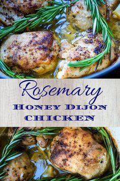 rosemary honey dijon chicken in a skillet