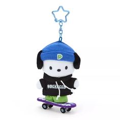 Sanrio Plush doll Keychain Pochacco ( Skateboard ) Japan NEW #ad Sanrio Plush, Sanrio Store, Charmmy Kitty, Eyebrow Eyeshadow, Facial Wipes, Skateboard Design, Crochet Keychain, Skater Style, Sanrio Characters