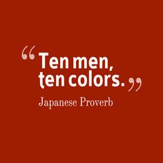 a red background with the words ten men, ten colors written in white on it