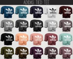 the adidas tees are all different colors and sizes, but there is no image on