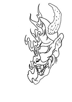 a drawing of a dragon with flames coming out of its mouth