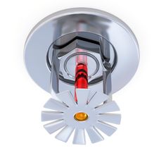 a close up of a light fixture on a white background with red and yellow lights