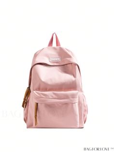 BagForLove - Chic Womens Solid Color Shoulder Bag - Trendy Backpack for Fashionable School-goers Product Description Color Pink Composition 100% Nylon Bag Size Medium Pattern Type Plain Material Polyamide Style Unisex Closure Type Zipper Features Foldable Type Classic Backpack Size Chart INCH CM Handle Height Strap Length Bag Height Bag Width Bag Length 2.8 inch 31.5 inch 15.7 inch 6.7 inch 12.2 inch Handle Height Strap Length Bag Height Bag Width Bag Length 7 cm 80 cm 40 cm 17 cm 31 cm Details Large Capacity Pink Nylon Backpack, Large Capacity Nylon Backpack In Pink, Pink Nylon Backpack For Daily Use, Pink Nylon Shoulder Bag For School, Pink Nylon Backpack, Everyday Pink Nylon Backpack, School Backpack In Nylon, Pink Nylon Softback Backpack, Casual Pink Satchel Backpack