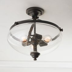 a ceiling light with three lights on it