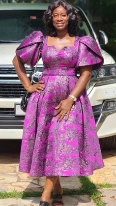 Flare Ankara Dress Styles, Brocade Styles For Women In Ghana, Lavender Dress Outfit Wedding, Brocade Styles For Women 2024, Brocade Jacquard Dress Styles Nigeria, Brocade Flare Dress Styles In Ghana, Brocade Dress Modern Ankara, Damask Gown Styles, Elegant Semi-stitched Brocade Gown