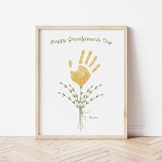 a hand print with the words, happy grandparents day on it in front of a white wall