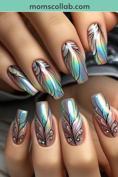 Fairy garden themed nails are more than just a fashion statement; they're a creative expression of the enchanting world we often dream of. Fairy Nails Designs, Waterfall Nails, Nail Journey, Feather Nail Art, Fairy Nails, Otherworldly Beauty, Nails Marble, Painting Nails, Fingernail Art