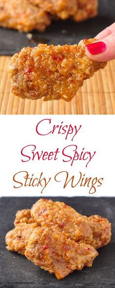 crispy sweet spicy sticky wings are an easy snack for the whole family to enjoy