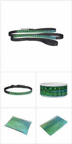 some different types of green and white ribbons with black trimmings on each side