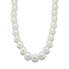 Add a sophisticated touch to any look with this cultured South Sea pearl strand. A 14-karat white gold bead clasp keeps this necklace secure while also blending in with the pearls. Our pearl strands are hand matched for color and luster and strung with an individual knot between each pearl  so you’ll never lose one. Classic Pearl White Beaded Necklace With Pearl Drop, White Gold Single Strand Pearl Necklace With Round Beads, Elegant Single Strand Pearl Beaded Necklace, White Gold Pearl Necklace With Single Strand, Formal Pearl White Beaded Necklace With Pearl Drop, Elegant Beaded Pearl Necklaces For Formal Events, Elegant Akoya Pearl Beaded Necklace, Classic Single Strand Beaded Necklaces For Formal Occasions, Classic Single Strand Beaded Necklace For Formal Occasions