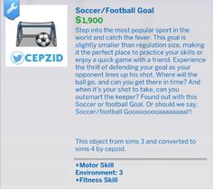 an ad for soccer goal goal on the app store's website, with instructions to use