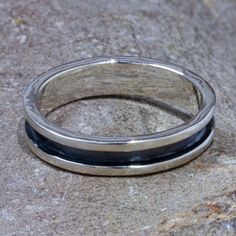 Men's Taxco 950 Silver Band Ring Oxidized Polished Finishes - Zen Energy | NOVICA Modern Silver Bands With Polished Edges, Modern Hand Forged Silver Stackable Rings, Modern Rings With Oxidized Finish For Gifts, Modern Oxidized Finish Rings For Anniversary, Modern Oxidized Finish Anniversary Ring, Modern Hand Forged Black Rings, Mens Silver Jewelry, Classic Earrings, Ring For Men