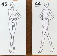 two drawings of female body shapes are shown