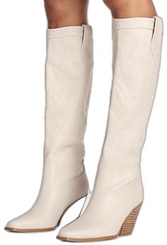 Winter Cream Knee-high Boots, Cream Knee-high Winter Boots, Cream Knee-high Heeled Boots For Fall, Beige Round Toe Knee-high Boots For Winter, Cream Knee-high Boots For Spring, Trendy Closed Toe Knee-high Boots For Fall, Cream Round Toe Platform Boots For Winter, Cream Platform Boots With Round Toe For Winter, Beige Wide Calf Mid-calf Boots For Winter