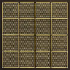 a brown and gold bamboo screen with two rows of squares in the center, on a white background