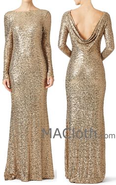 MACloth Women Mermaid Long Sleeves Sequin Evening Dress Formal Gown With Cowlback Formal Dresses Full Sequin, Long Dress Party Elegant Sequin, Luxury Long Sequin Dress For Party, Long Sequin Dress For Party, Gold Formal Dress Long Luulla, Luxury Long Sleeve Sequin Dress For Cocktail, Gold Formal Dress Long Sequin, Luxury Elegant Long Sleeve Sequin Dress, Luxury Sequin Dress For Fall Gala