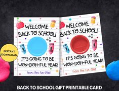 back to school printables are displayed on a black background