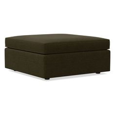 a large ottoman that is sitting on top of a white surface and it's dark green