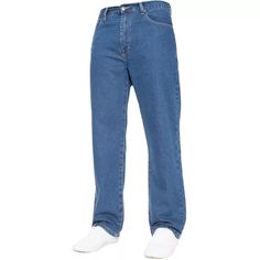 Mens Jeans Straight Leg Regular Fit Heavy Denim Trouser Pants All UK Waist Sizes | eBay Classic Baggy Denim Pants, Classic Baggy Cotton Jeans, Casual Denim Pants With Standard Cut, Mens Straight Jeans, Bleach Wash, Raw Denim, Denim Trousers, Uk Fashion, Trouser Pants