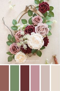 Flores / paleta de cores / casa / casamento / moda / tendência Winter Color Palette, Winter Wedding Colors, Color Schemes Colour Palettes, Spring Wedding Colors, Summer Color Palette, Wedding Colors Blue, Summer Wedding Colors, Wedding Theme Colors, Burgundy Flowers