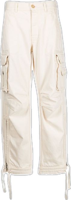 Cream Cotton Cargo Pants, Cream Utility Cargo Pants For Spring, Cream Utility Cargo Pants, Cream Utility Cargo Pants With Pockets, Utility Cream Cargo Pants, Utility Cream Cargo Pants With Pockets, Cream Cotton Cargo Pants With Pockets, Cream Straight Leg Utility Cargo Pants, Cream Wide Leg Cargo Pants