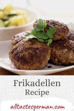 German Frikadellen on a white plate. German Butter Cake, Chapli Kebab, Bologna Recipes, Meat Patties, Sweet Paul Magazine, Indian Cookbook, Spiced Beef