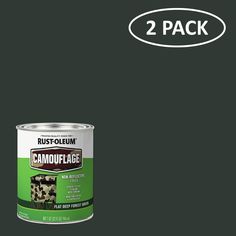 two cans of rust - oleum camouflage black paint with the words, 2 pack