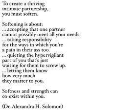 a poem written in black and white with the words'to create a thriving intimate partner, you must sorten '