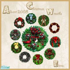 a christmas wreath with many different types of wreaths