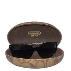 Coach Sunglasses W/ C Signature On Frames, Incl. Coach Hardshell Case Hc8132 Coach Sunglasses Hc 8132 (L109) T 529113 (Dk Tort/Dk Tort Military Sig C) 57-17-135 3n You Can Purchase Own Lenses If Purchased. Coach Polarized Sunglasses For Summer, Chic Coach Sunglasses With Tinted Lenses, Luxury Trendy Coach Sunglasses, Coach Brown Tinted Sunglasses, Brown/black Coach Bag, Sunglasses Aesthetic, Coach Sunglasses, Coach Accessories, Thrift Store