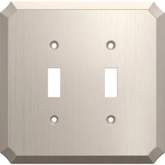 two toggles are shown in this stainless steel wall plate with three holes for the light switch