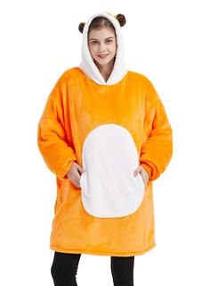 PRICES MAY VARY. 🐹PREMIUM MATERIALS: The hamster wearable blanket is made of microfiber and lamb fleece, which is soft, comfortable, skin-friendly, and warm. The fabric is durable, easy to care, and not wrinkled. Wearing it is like being hugged by a plush animal. 🐹FEATURES: Unlike traditional pullover hoodie, the Orange Hamster blanket hoodie shape makes it unique, warm and fun; oversized blanket hoodie with a large hood, windproof elastic cuffs and oversized pockets give you all-round warmth Super Soft Fleece Long Sleeve Sweatshirt, Soft Fleece Long Sleeve Sweatshirt, Super Soft Long Sleeve Fleece Sweatshirt, Super Soft Hooded Fleece Hoodie, Super Soft Hooded Fleece Sweatshirt, Super Soft Fleece Hoodie, Super Soft Fleece Hoodie With Long Sleeves, Super Soft Long Sleeve Fleece Hoodie, Oversized Orange Hoodie With Long Sleeves