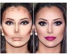 Contouring Round Face Makeup, Face Contouring, Contour Makeup, Contouring And Highlighting, Perfect Makeup, Diy Makeup, Glam Makeup, Makeup Trends, Makeup Collection