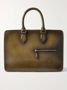 Shop BERLUTI Un Jour Mini Scritto Venezia Leather Briefcase, Explore the latest in-season BERLUTI collection today on MR PORTER Briefcase For Men, Leather Briefcase, Mr Porter, Investment, Latest Fashion, Zip Pockets, Porter, Bag Accessories, Shoulder Strap