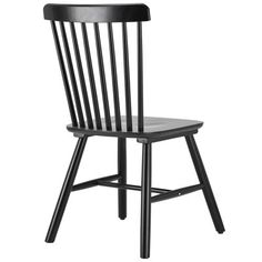 a black wooden chair on a white background