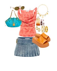 Lizzy McGuire inspired outfit mini skirt #summer #summerstyle #outfits #90s #90saesthetic ##miniskirtoutfit #perfume #chunkyjewelry #makeup #chunkyheels #brandingdesign Lizzie Mcguire Fashion, Lizzie Mcguire Outfits, Mini Skirt Summer, 90s Inspired Outfits, Outfits 90s, 90’s Aesthetic, Louis Vuitton Limited Edition, Lizzie Mcguire, Skirt Summer