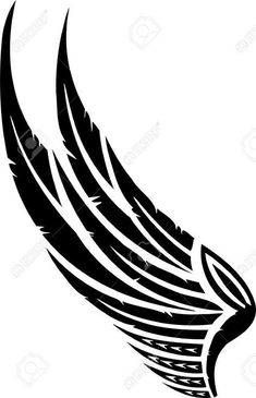 an abstract black and white wing design on a white background stock photo - 91978