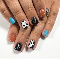 Cowgirl Nails, Country Acrylic Nails, Rodeo Nails, Cowboy Nails, Concert Nails, Western Nails, Boho Nails, Country Nails, Turquoise Nails