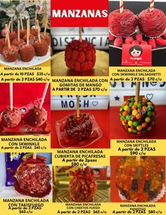 many different types of candies on sticks